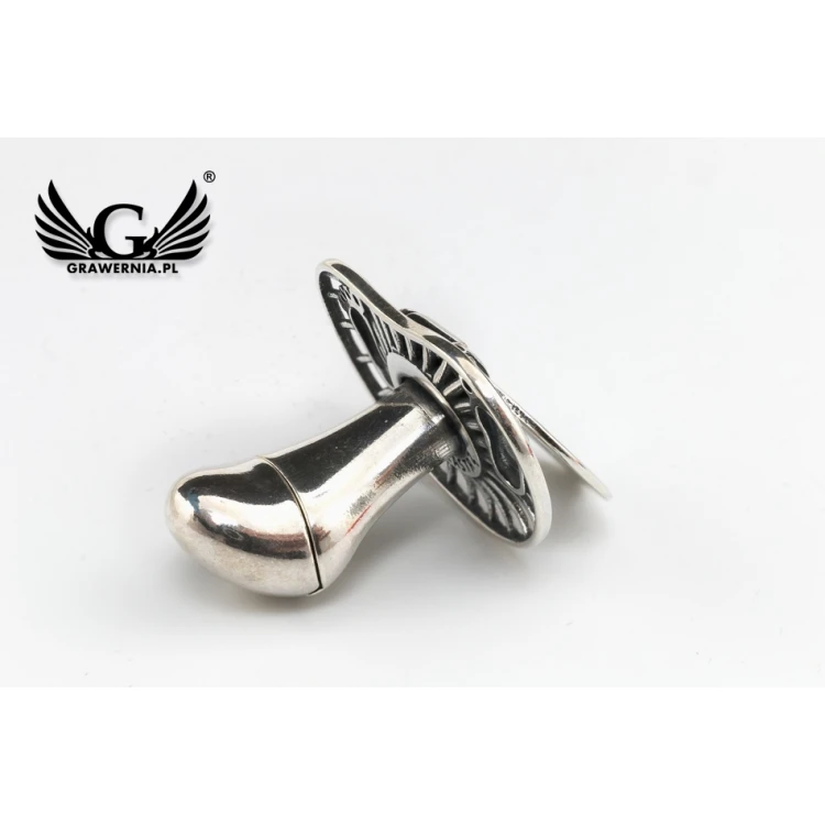 Silver pacifier with a compartment for a milk tooth - pattern SRB028 - Holy Baptism Souvenir