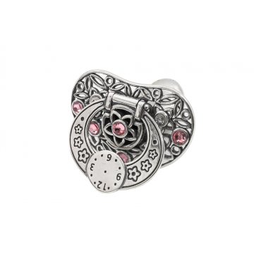 Silver Pacifier with Milk Tooth Compartment - SRB037 Design - Holy Baptism Keepsake