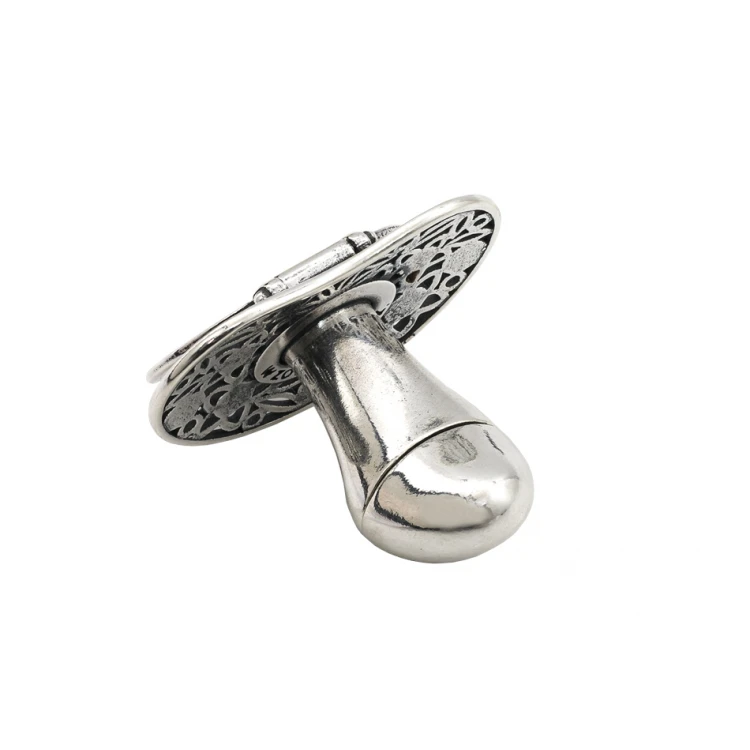 Silver Pacifier with Milk Tooth Compartment - SRB037 Design - Holy Baptism Keepsake