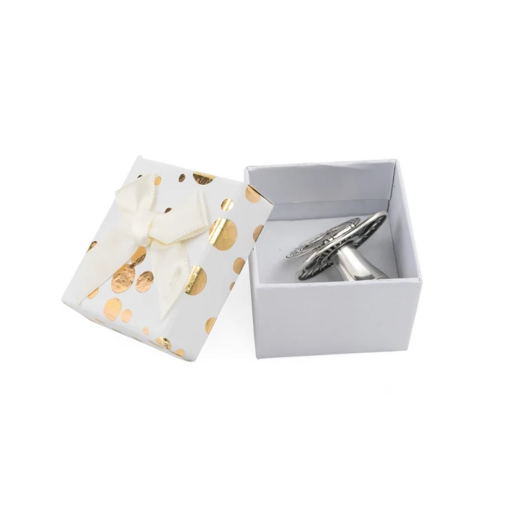 Silver Pacifier with Milk Tooth Compartment - SRB037 Design - Holy Baptism Keepsake