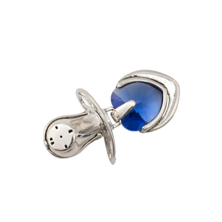 Silver pacifier with a milk tooth compartment - SRB040 design - Holy Baptism Keepsake