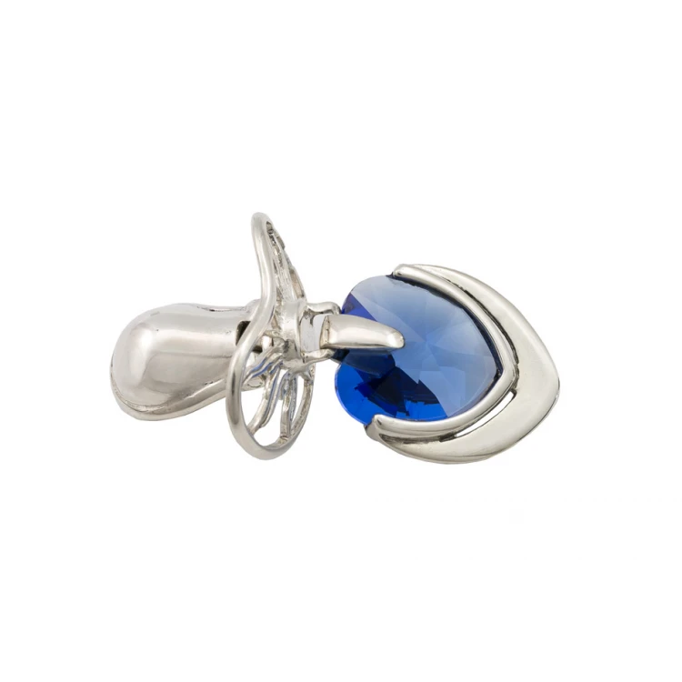 Silver pacifier with a milk tooth compartment - SRB040 design - Holy Baptism Keepsake