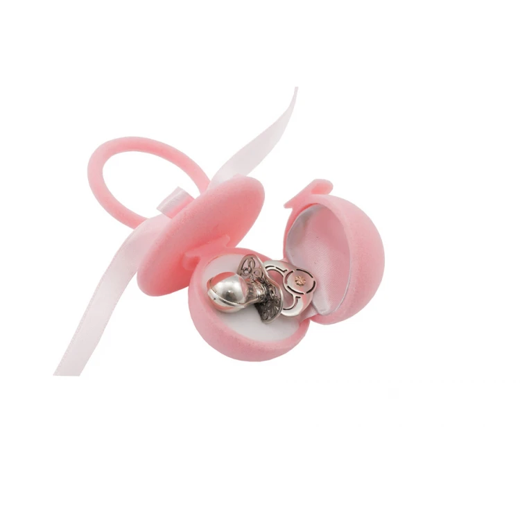 Silver pacifier with a milk tooth compartment - SRB044 pattern - Holy Baptism Souvenir