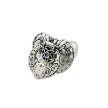 Silver pacifier with a milk tooth compartment - SRB048 design - Holy Baptism Keepsake