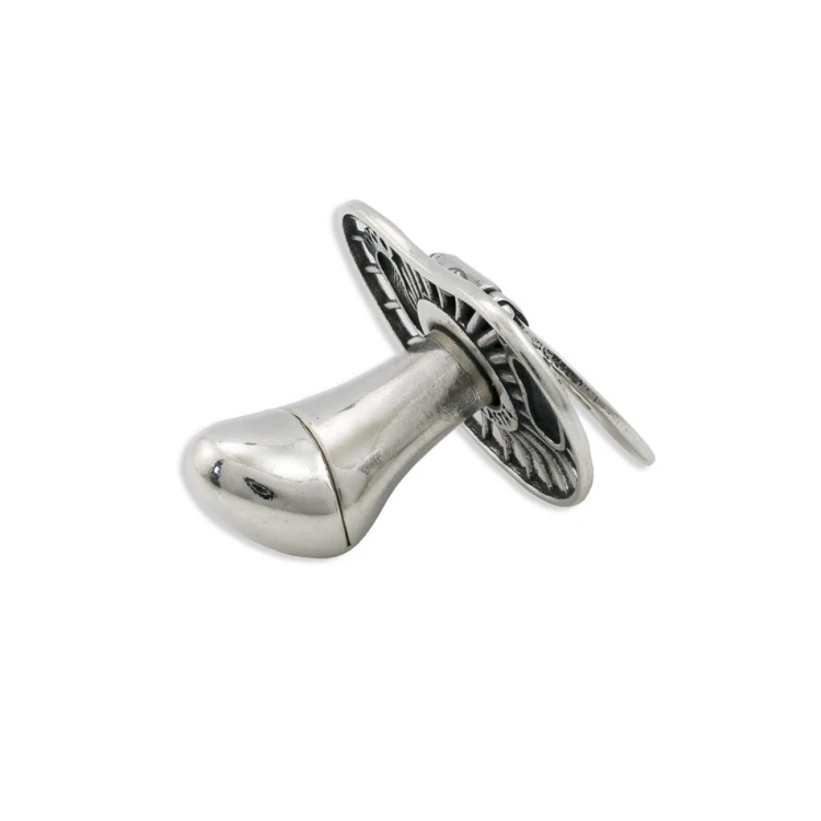 Silver pacifier with a milk tooth compartment - SRB048 design - Holy Baptism Keepsake