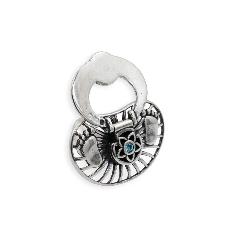 Silver pacifier with a milk tooth compartment - SRB048 design - Holy Baptism Keepsake