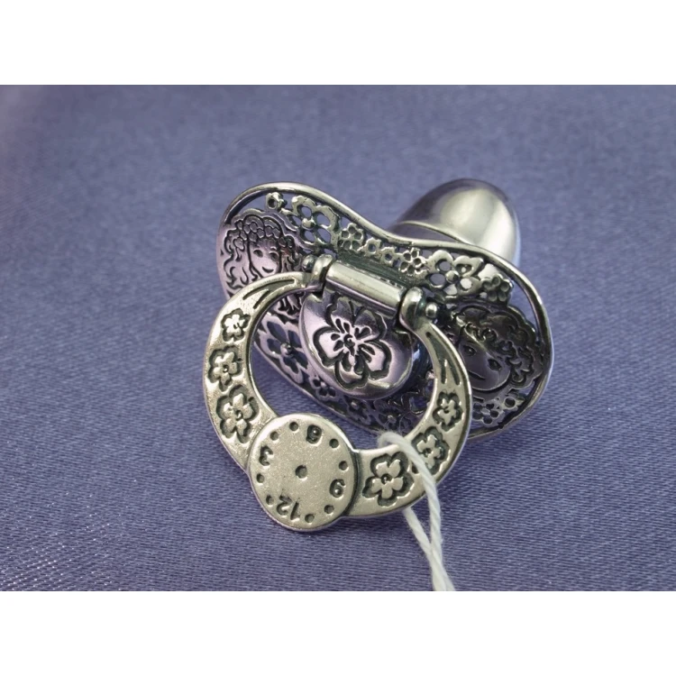 Silver pacifier with a milk tooth compartment - SRB016 design - Holy Baptism Keepsake