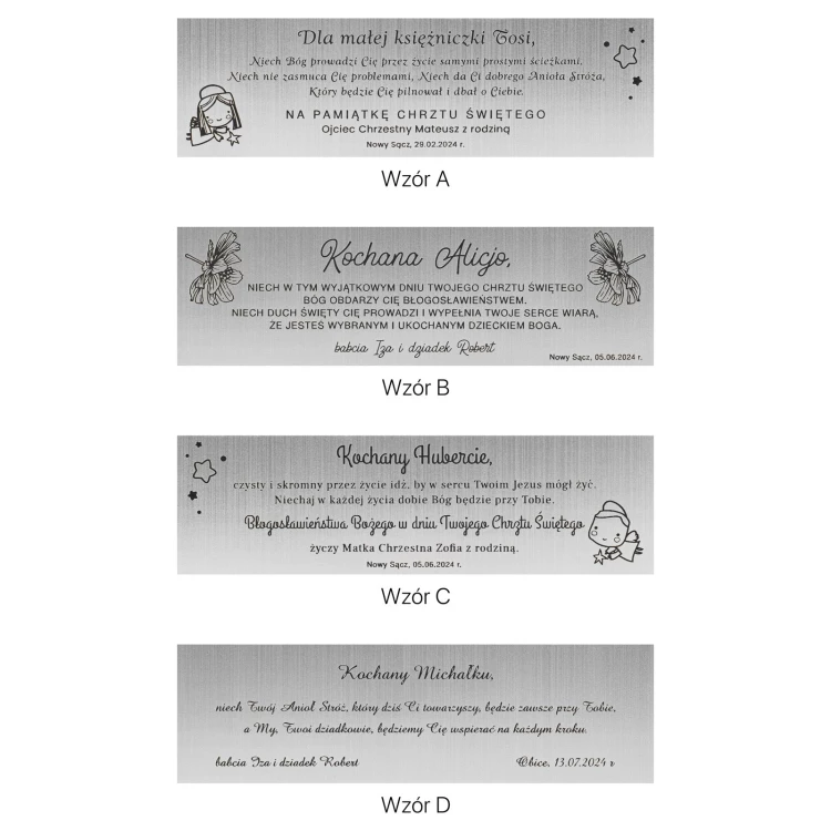 Silver teaspoon with an image of the Virgin Mary in a velour box with dedication - Christening souvenir - SRB015