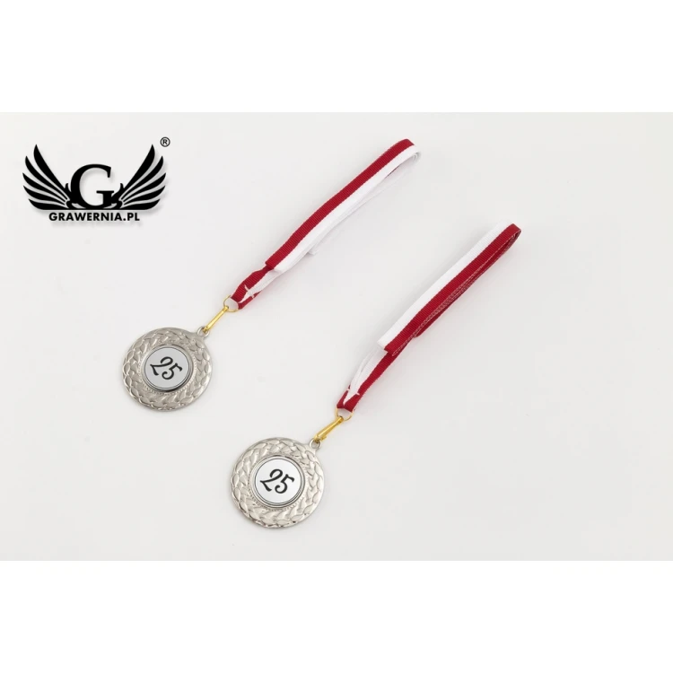 Silver Medals for 25th Silver Wedding Anniversary - Set in Wooden Case - MGR004