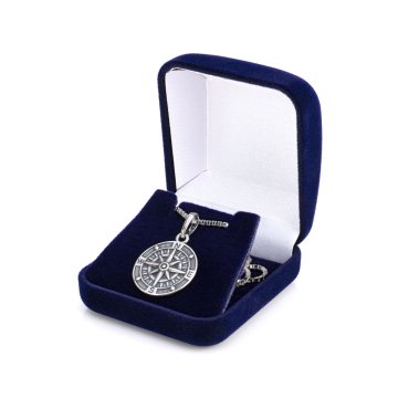 Silver compass necklace (925 sample) - wind rose - with any engraving - SRB045