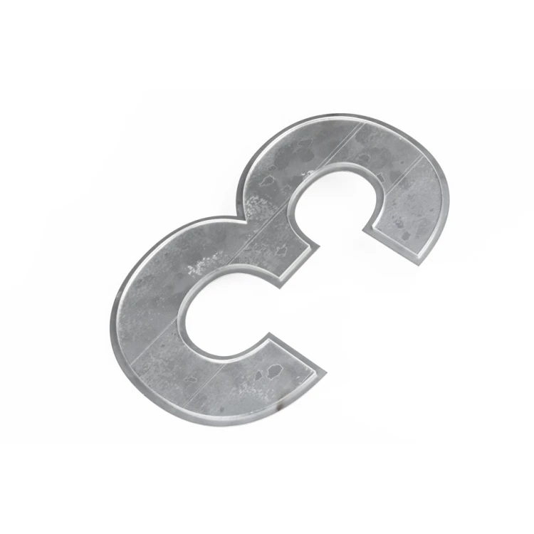 Steel digit or letter laser cut - height 255mm - ND030