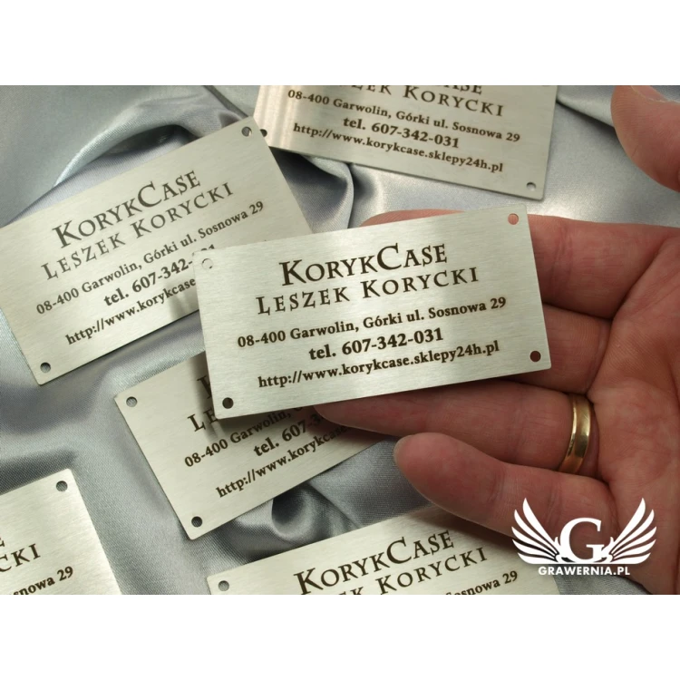 Steel product label - size 80x40x1mm
