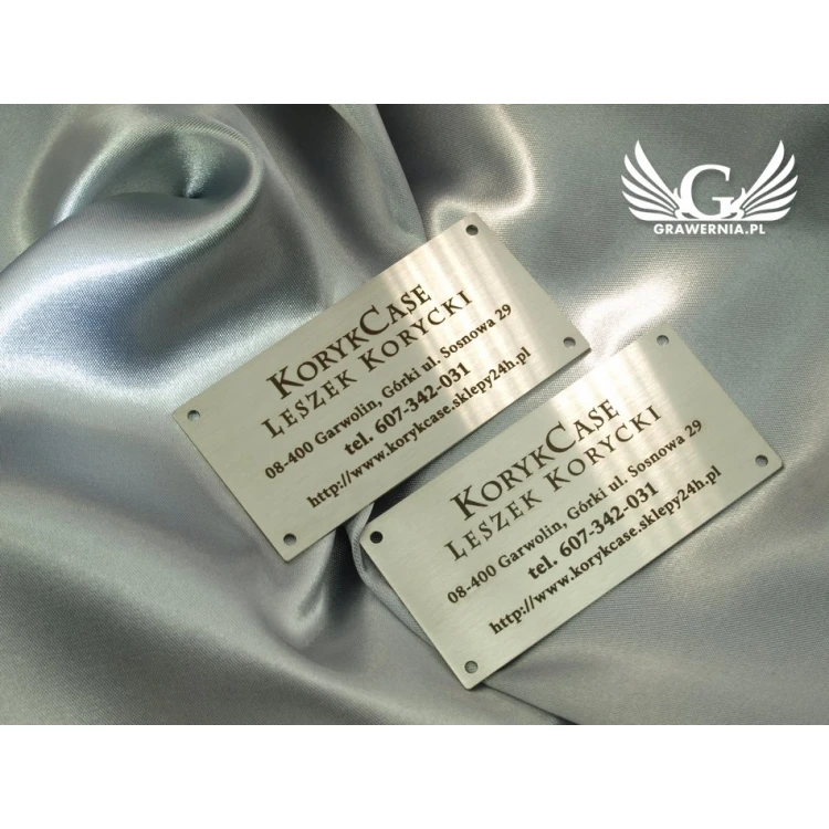 Steel product label - size 80x40x1mm
