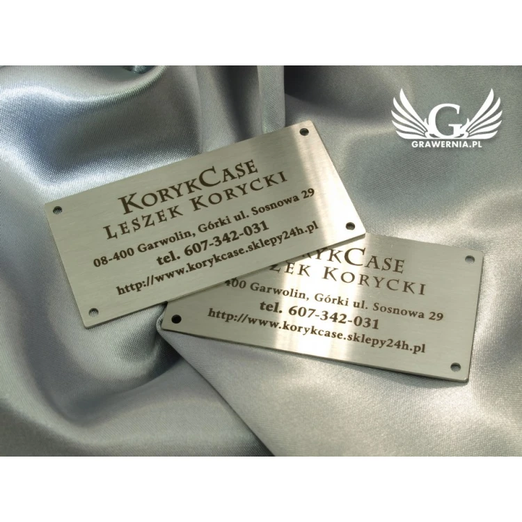Steel product label - size 80x40x1mm