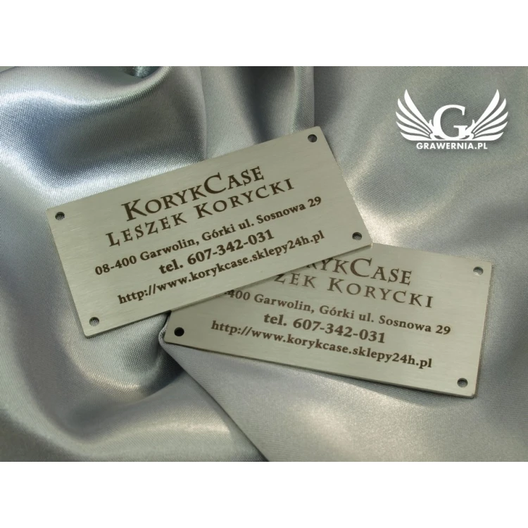 Steel product label - size 80x40x1mm