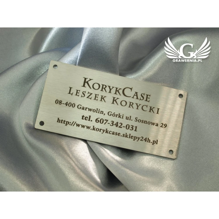 Steel product label - size 80x40x1mm