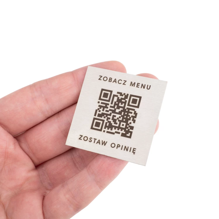 Steel menu with QR code - laser engraving - dim. 40mm - MEN032
