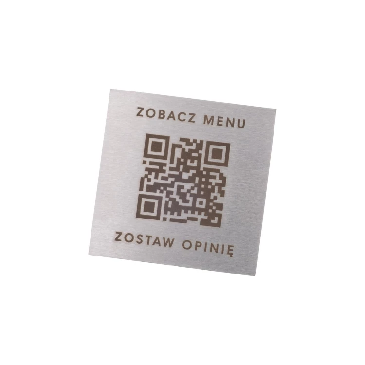 Steel menu with QR code - laser engraving - dim. 40mm - MEN032