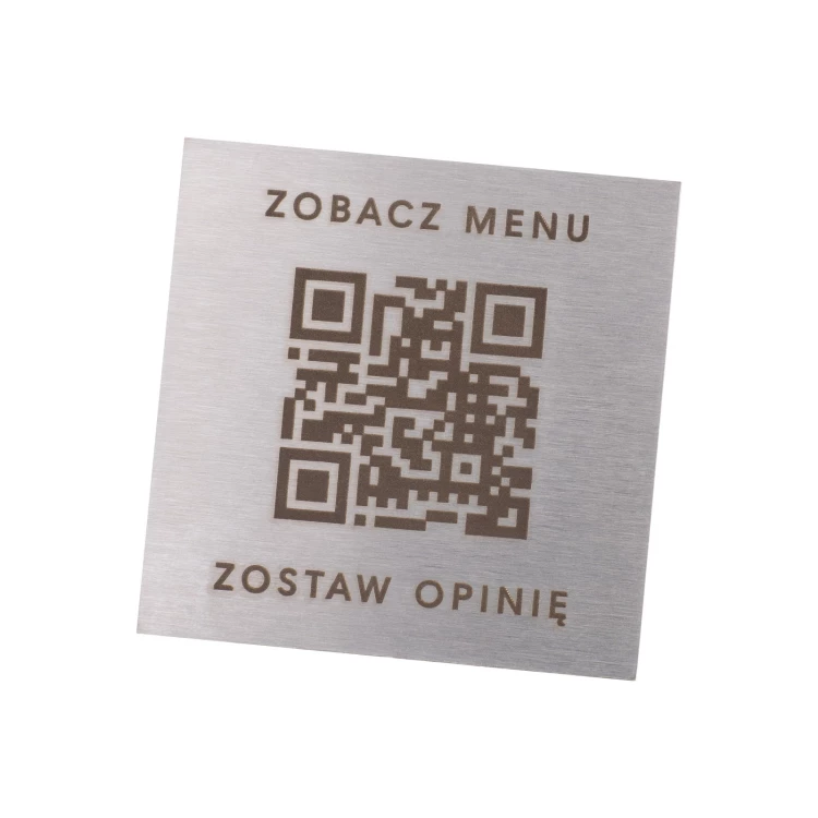 Steel menu with QR code - laser engraving - dim. 40mm - MEN032