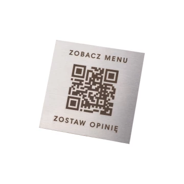 Steel menu with QR code - laser engraving - dim. 40mm - MEN032