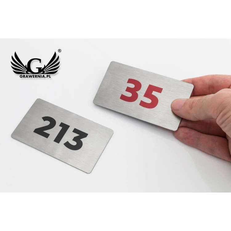 Steel door number with UV print - 90x50mm - ND019