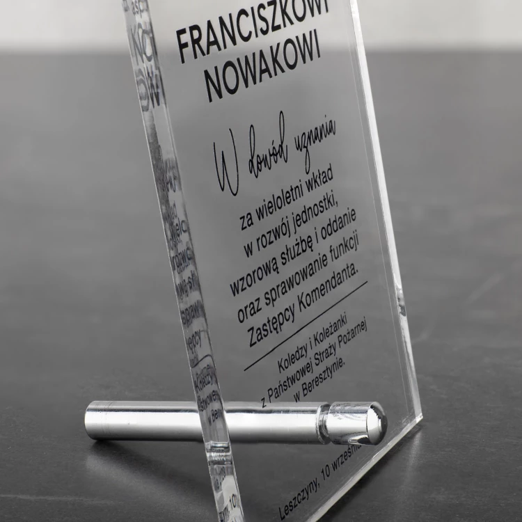 Acrylic Firefighter Trophy for PSP - height 215mm - DTA089