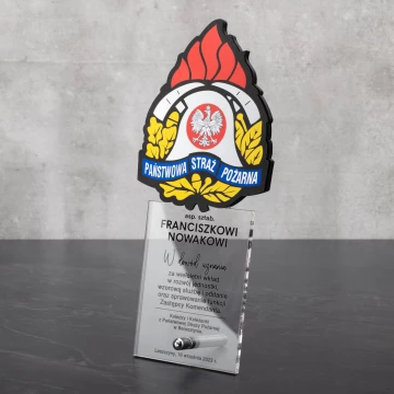 Acrylic Firefighter Trophy for PSP - height 215mm - DTA089