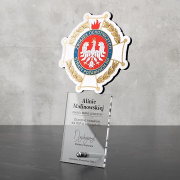 Acrylic Statuette for Volunteer Firefighter - height 215mm - DTA090