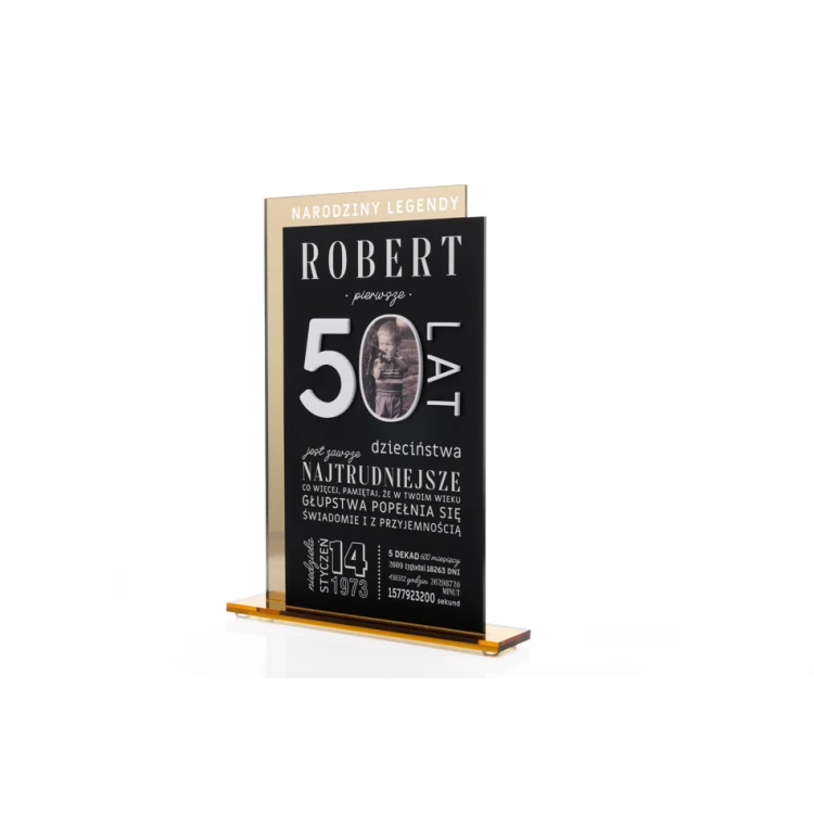 Galea Acrylic Statuette - 50th Birthday Gift - Height 265mm - DTA081