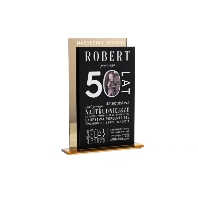 Galea Acrylic Statuette - 50th Birthday Gift - Height 265mm - DTA081
