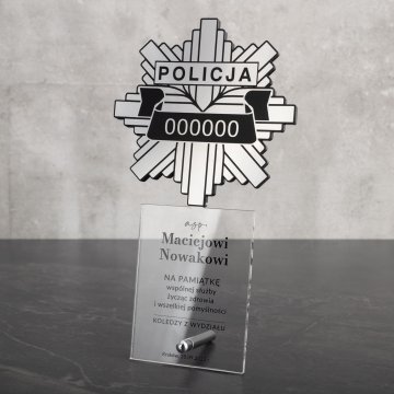 Acrylic Police Statuette - height 215mm - DTA087