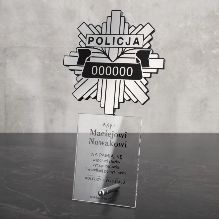 Acrylic Police Statuette - height 215mm - DTA087