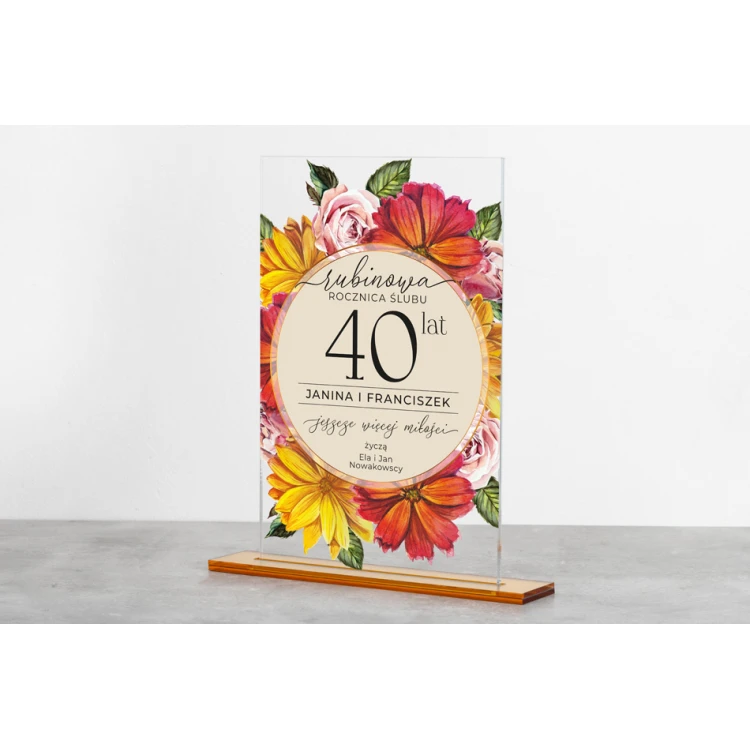 Acrylic Statuette - Anniversary Gift - Height 240mm - DTA072