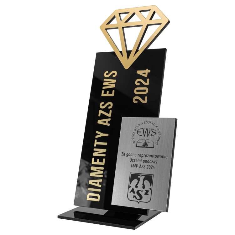 Acrylic statuette with laminate - laser engraving - height 24 cm - DTA163