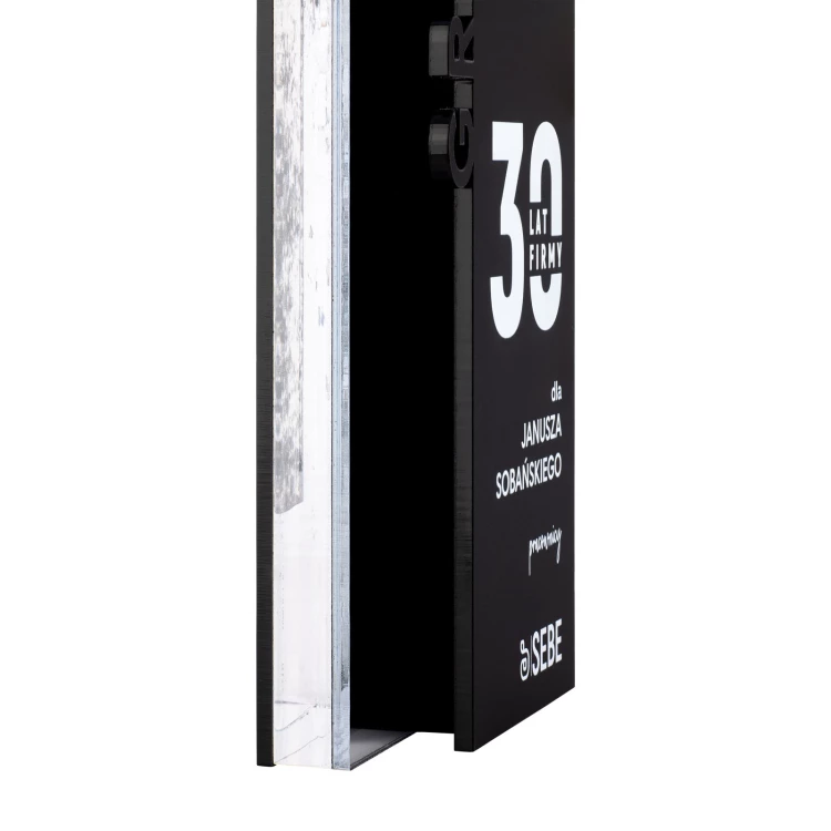 Acrylic statuette with logo for company anniversary - H 23 cm - DTA118