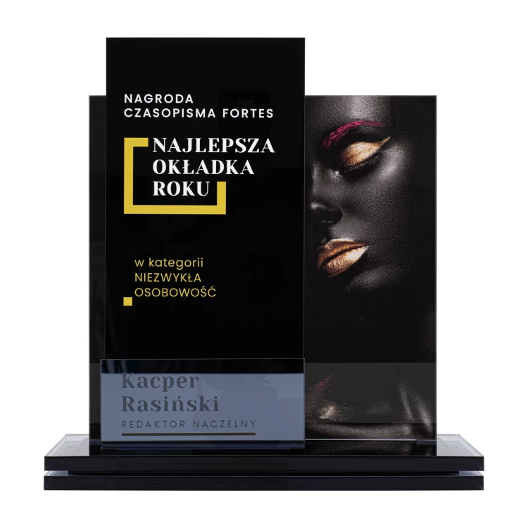 UV-printed acrylic statuette - award for exceptional achievement - height 25 cm - DTA131