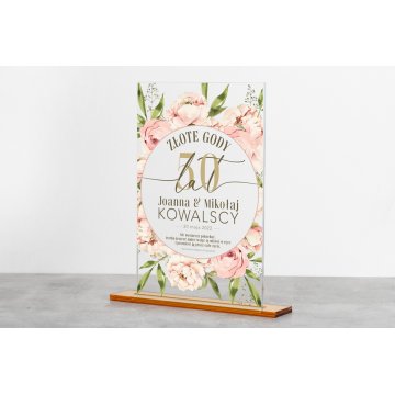 Acrylic Statuette - Golden Anniversary - height 240mm - DTA073