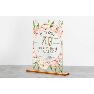 Acrylic Statuette - Golden Anniversary - height 240mm - DTA073