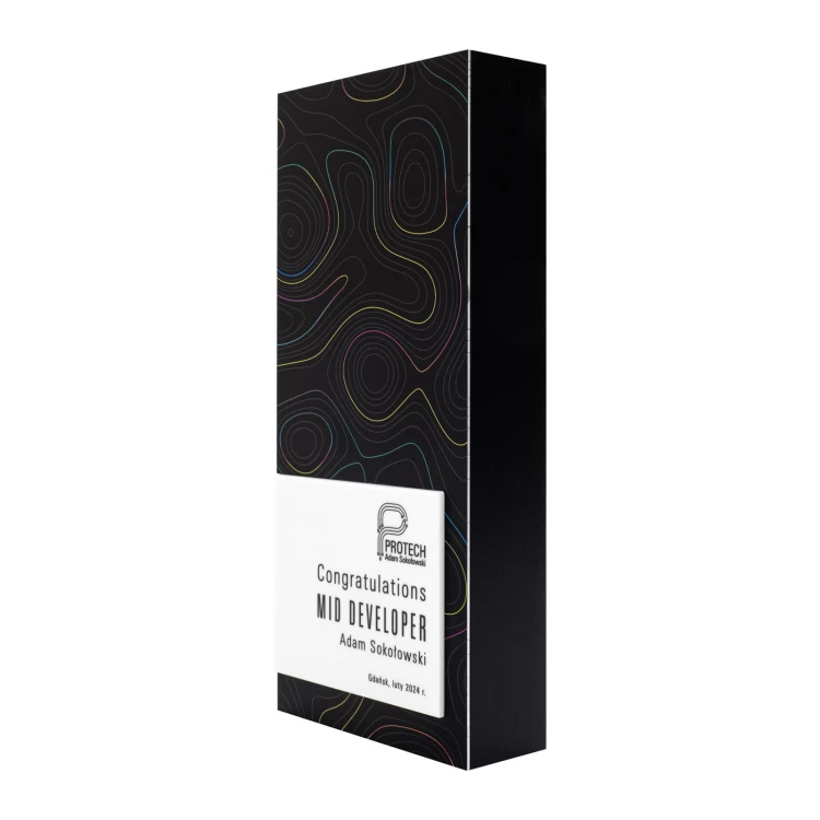 Business statuette with UV print - aluminium and selective varnish - height 23 cm - DTA135