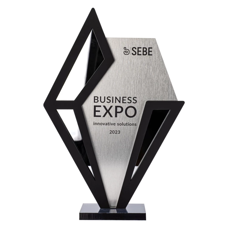 Business statuette with company logo - height 23cm - DTA124