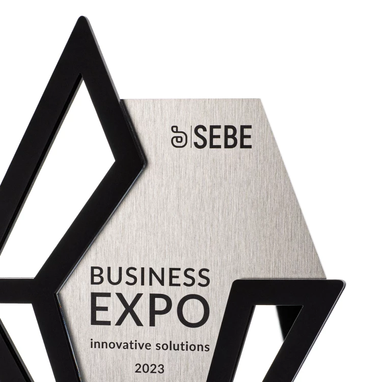 Business statuette with company logo - height 23cm - DTA124