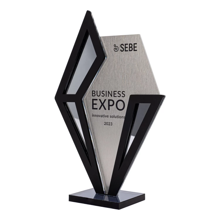 Business statuette with company logo - height 23cm - DTA124