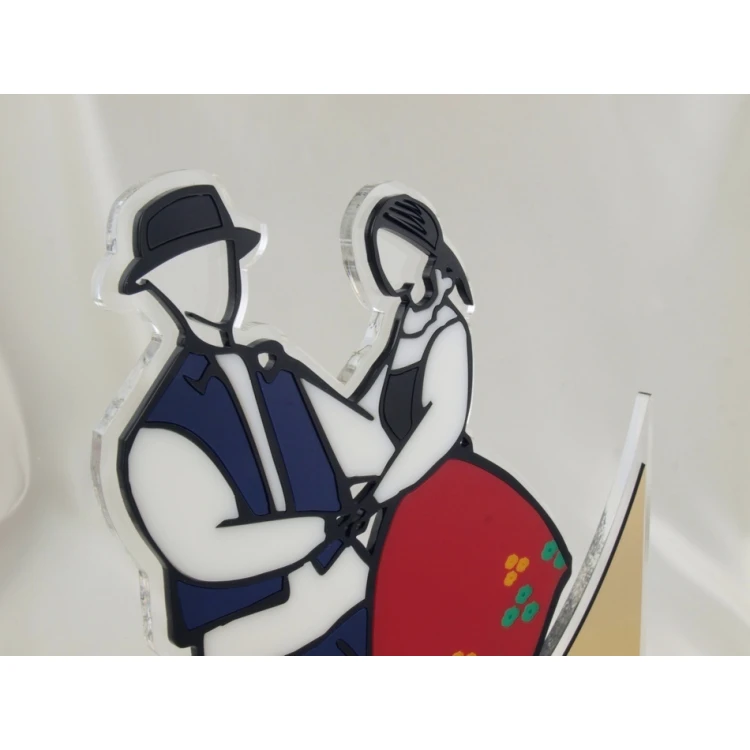 FOLK COUPLE STATUETTE - model DTA14 - height 33.5 cm