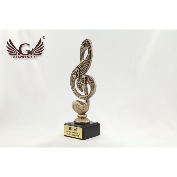 Treble Clef Statuette - Attractive Cast Figurine - Height 22.5 cm - FOL008