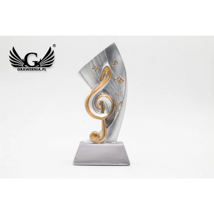 Treble Clef Statuette 2 - attractive cast figurine - height 17.5 cm - FOL050