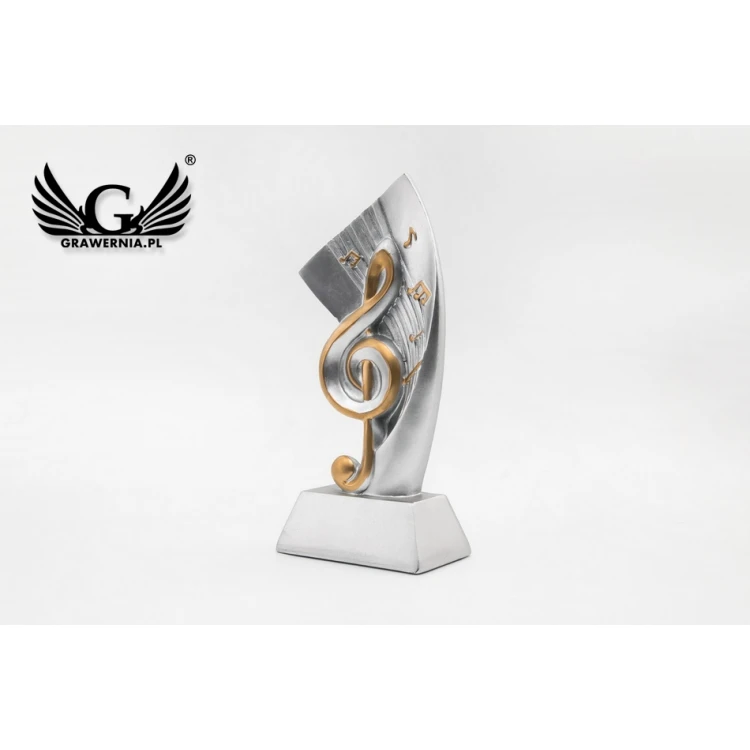 Treble Clef Statuette 2 - attractive cast figurine - height 17.5 cm - FOL050