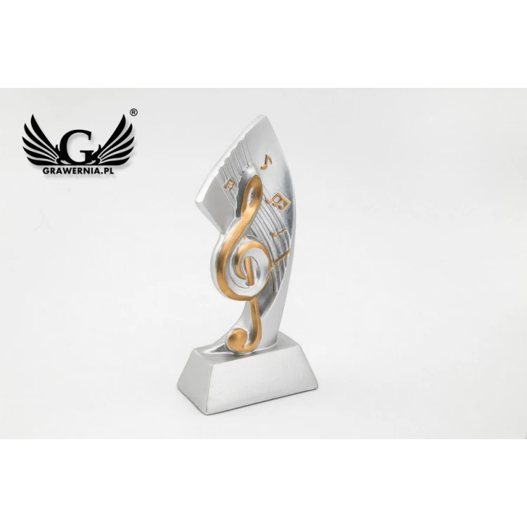 Treble Clef Statuette 2 - attractive cast figurine - height 17.5 cm - FOL050