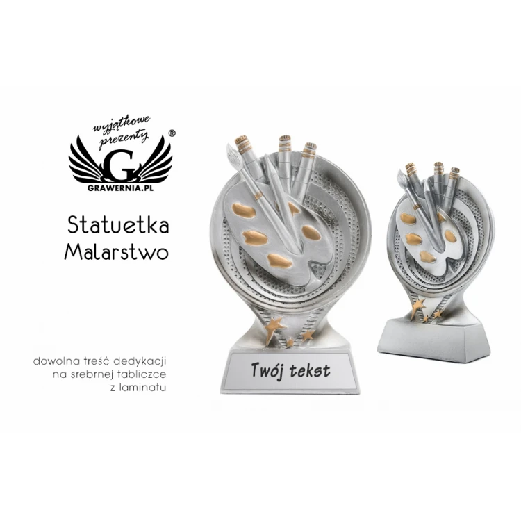 Painting Statuette - Attractive Cast Figurine - Height 15cm - FOL041