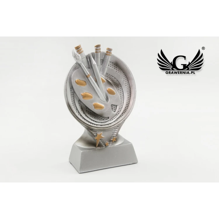 Painting Statuette - Attractive Cast Figurine - Height 15cm - FOL041