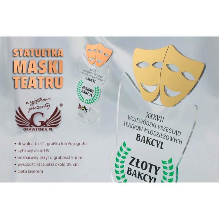 THEATRE MASK STATUETTE - model DTA26 - height 25 cm